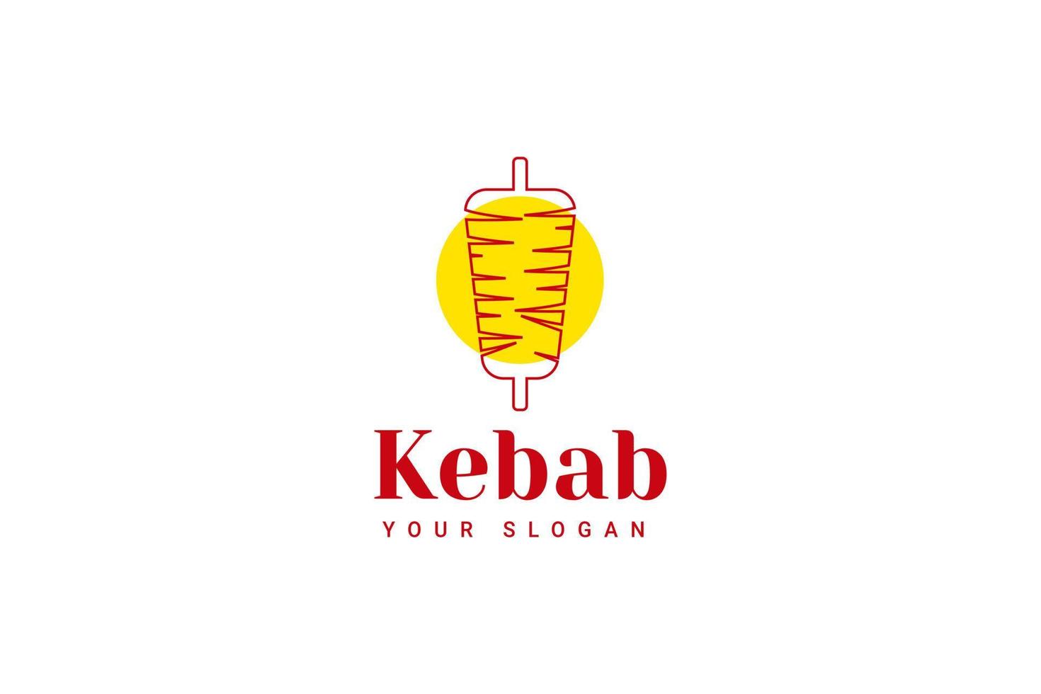 logotipo shawarma para restaurantes e mercados. modelo de logotipo doner kebab. vetor