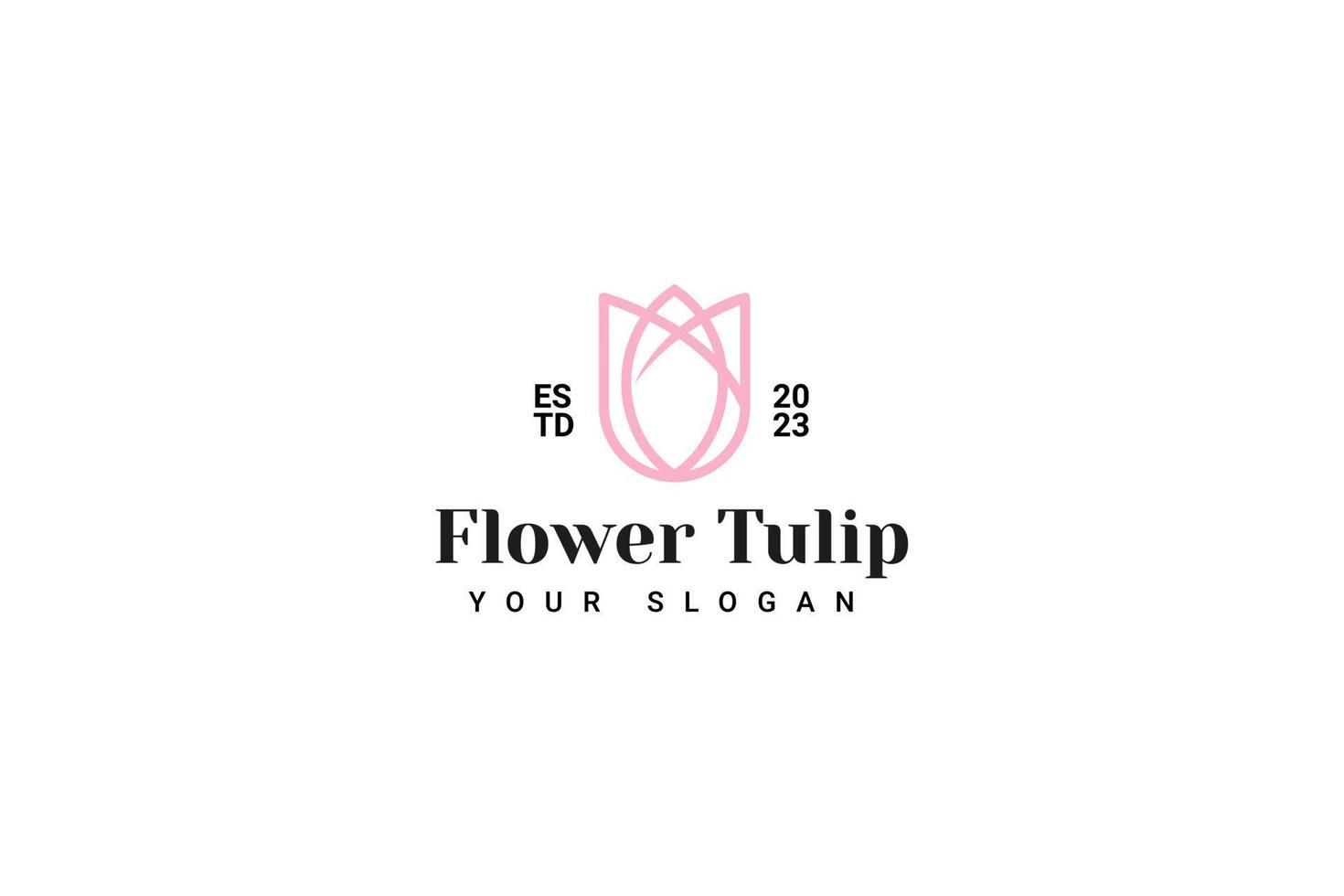 logotipo da flor de lótus resumo estilo linear da marca de cosméticos do salão de beleza do spa. looped folhas modelo de moda de luxo de design de logotipo. vetor