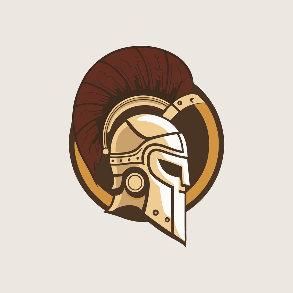 ícone do logotipo da cabeça do soldado espartano ilustração do símbolo do vetor