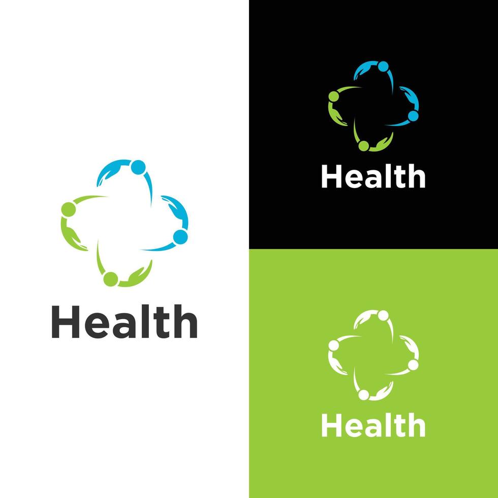 vetor de design de logotipo de cuidados de saúde, inspiração de logotipo médico