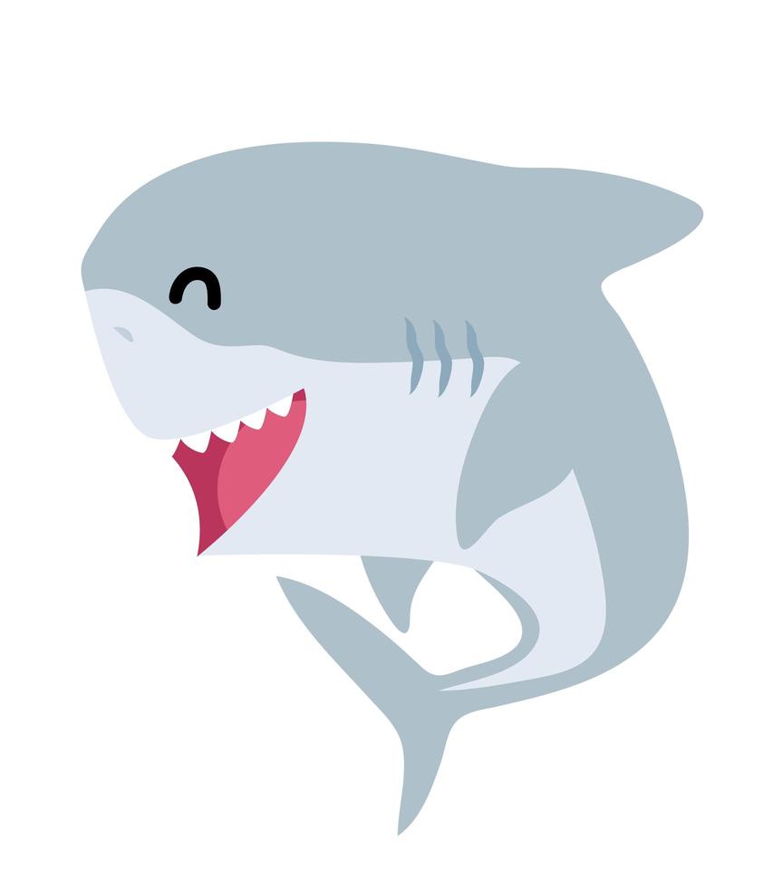 desenho animado animal fofo tubarão bebê vetor