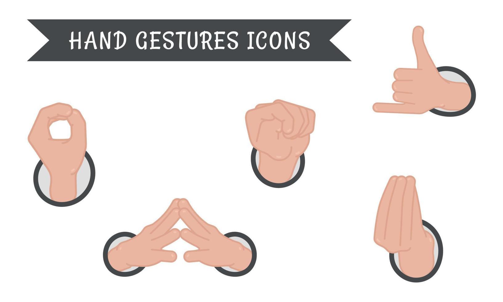 conjunto de vetores de ícones de gestos de mão diferentes