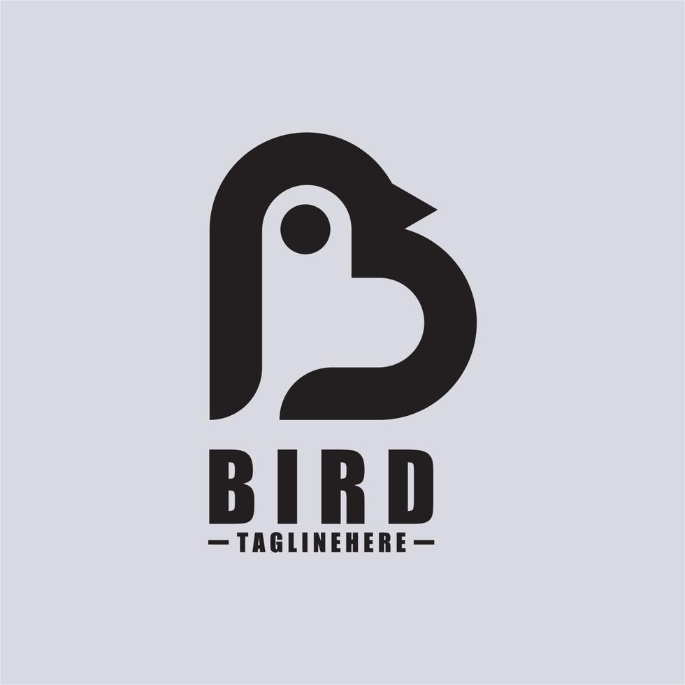 logotipo do pássaro b - modelo de logotipo vetorial vetor