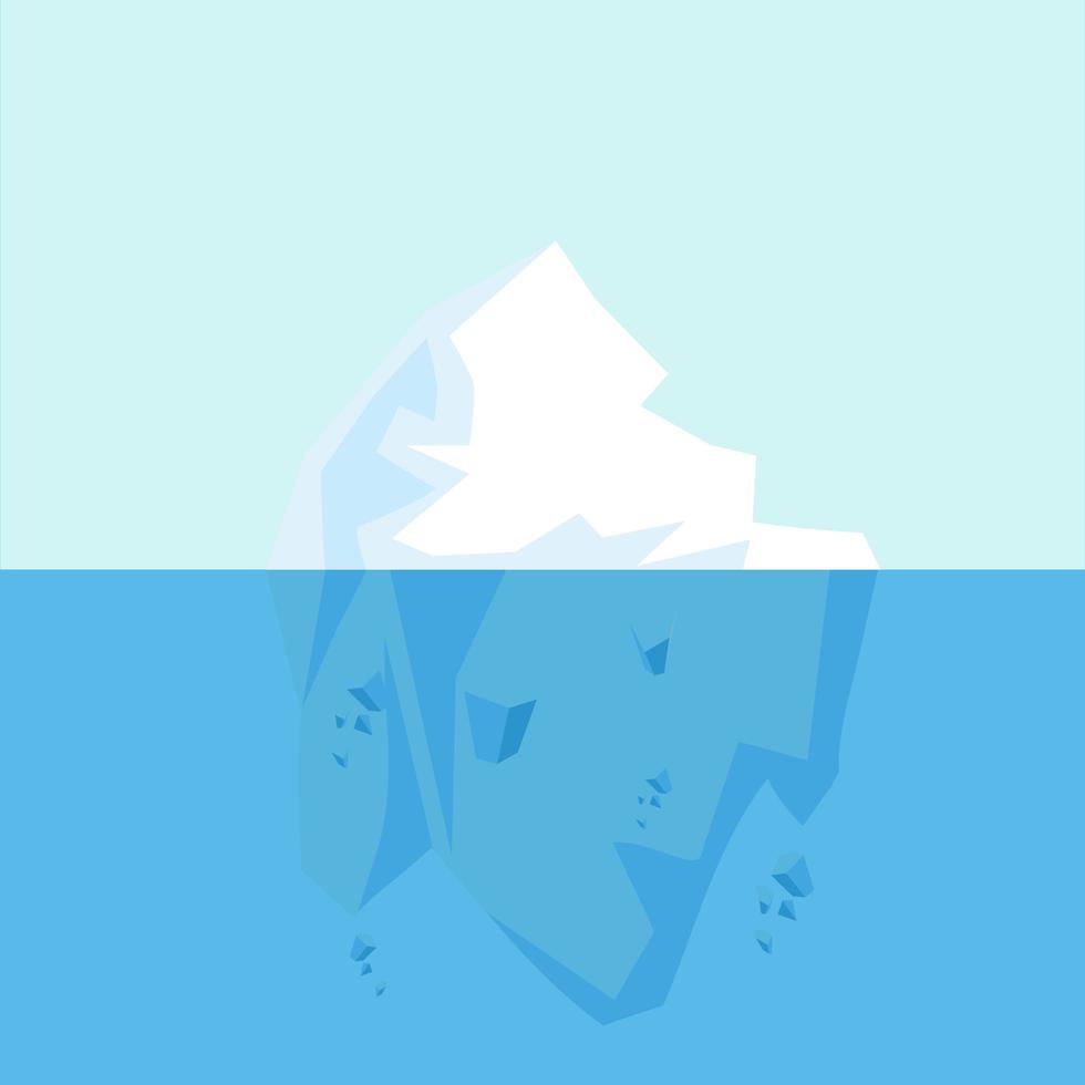 visão subaquática de um iceberg vetor