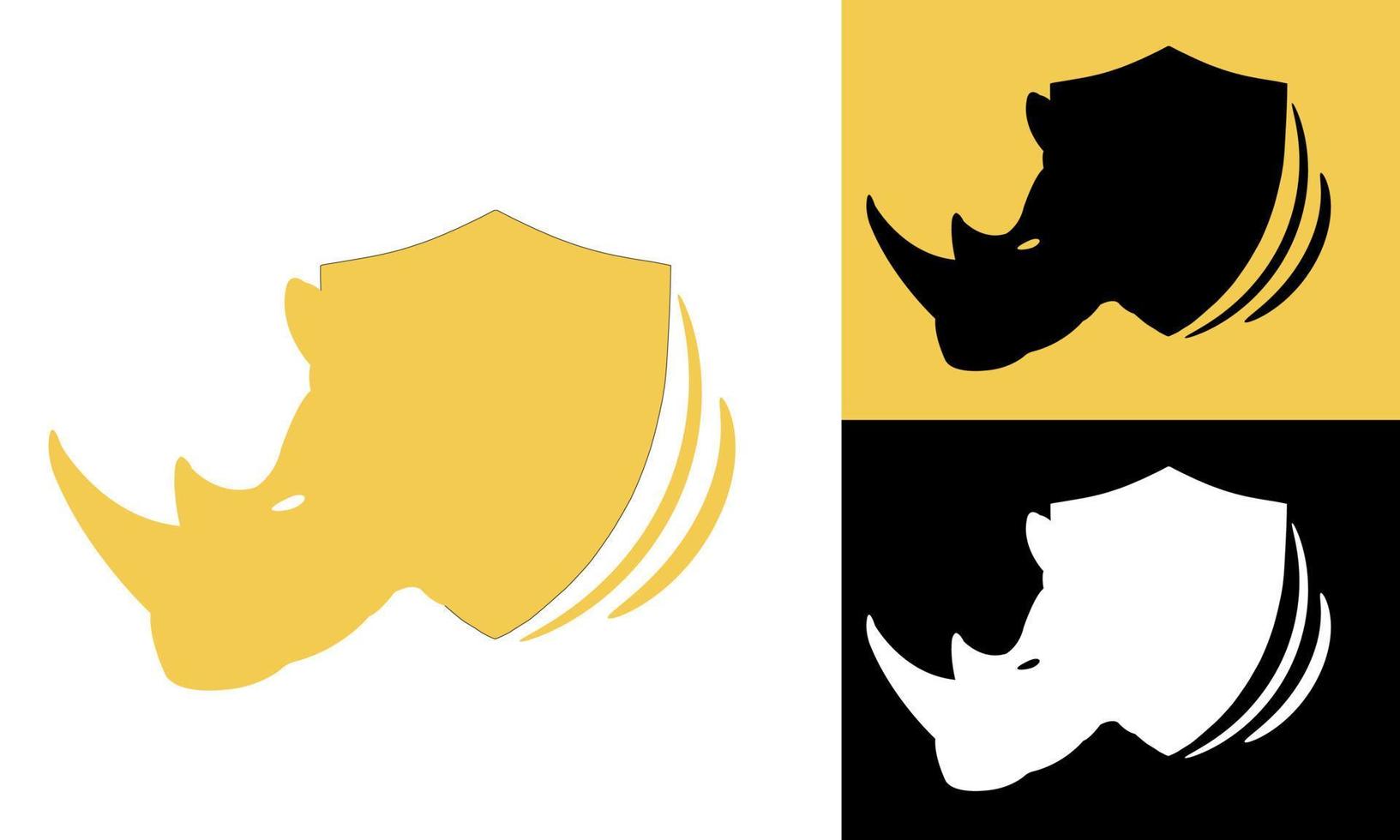 modelo de ilustração vetorial de design de logotipo de rinoceronte vetor grátis