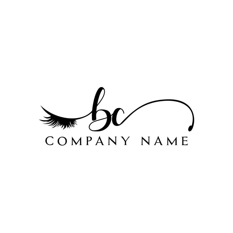 inicial bc logotipo caligrafia salão de beleza moda moderno carta de luxo vetor