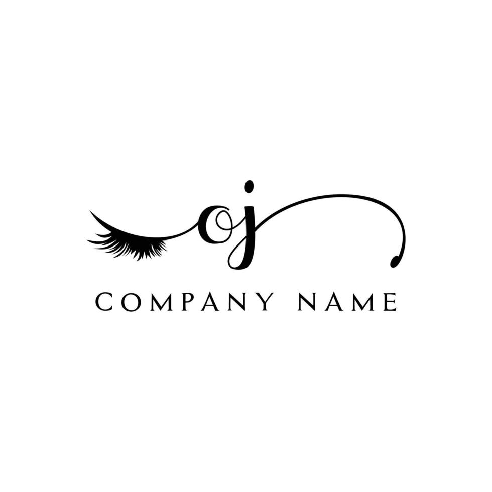 inicial oj logotipo caligrafia salão de beleza moda moderno carta de luxo vetor
