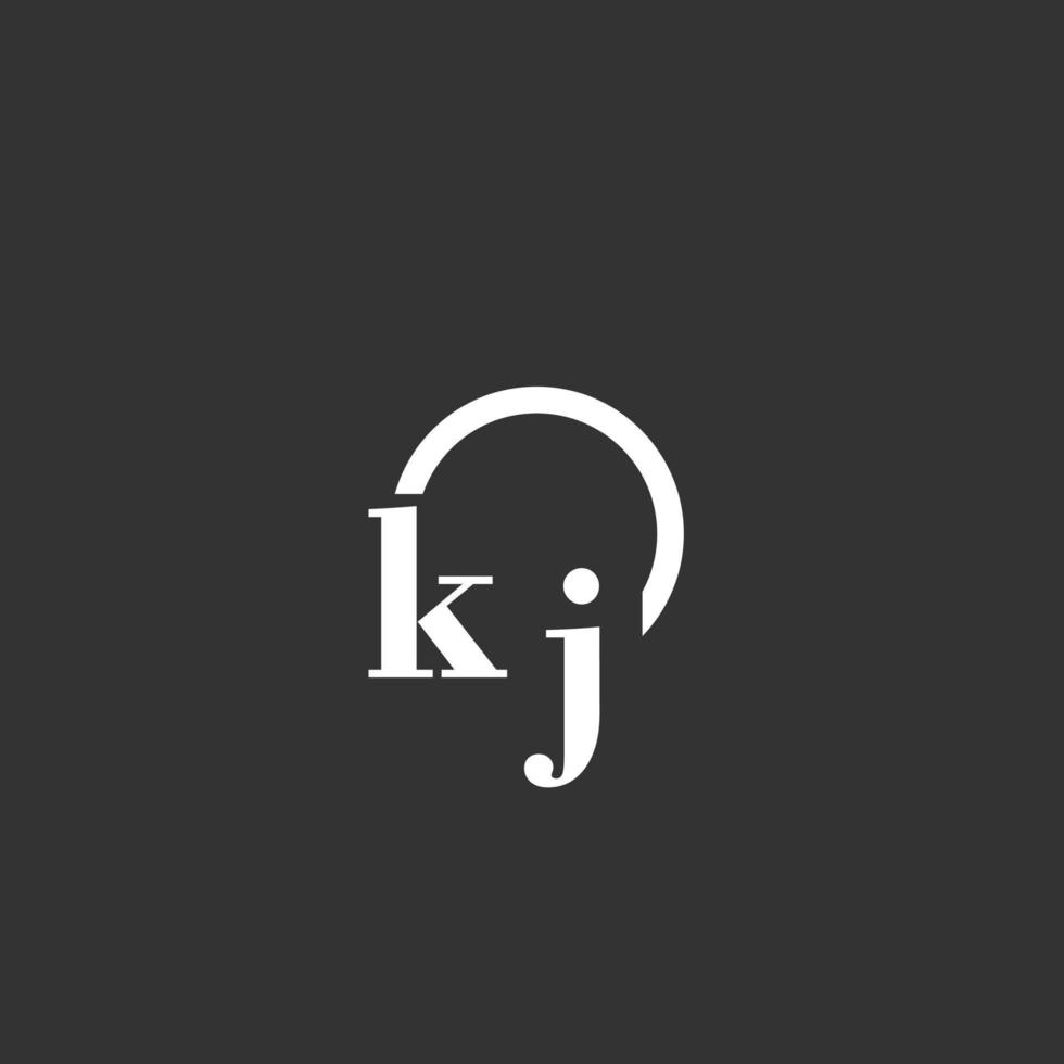 logotipo de monograma inicial kj com design de linha de círculo criativo vetor