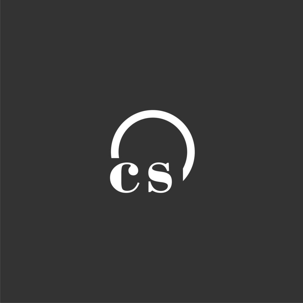 logotipo inicial do monograma cs com design de linha de círculo criativo vetor