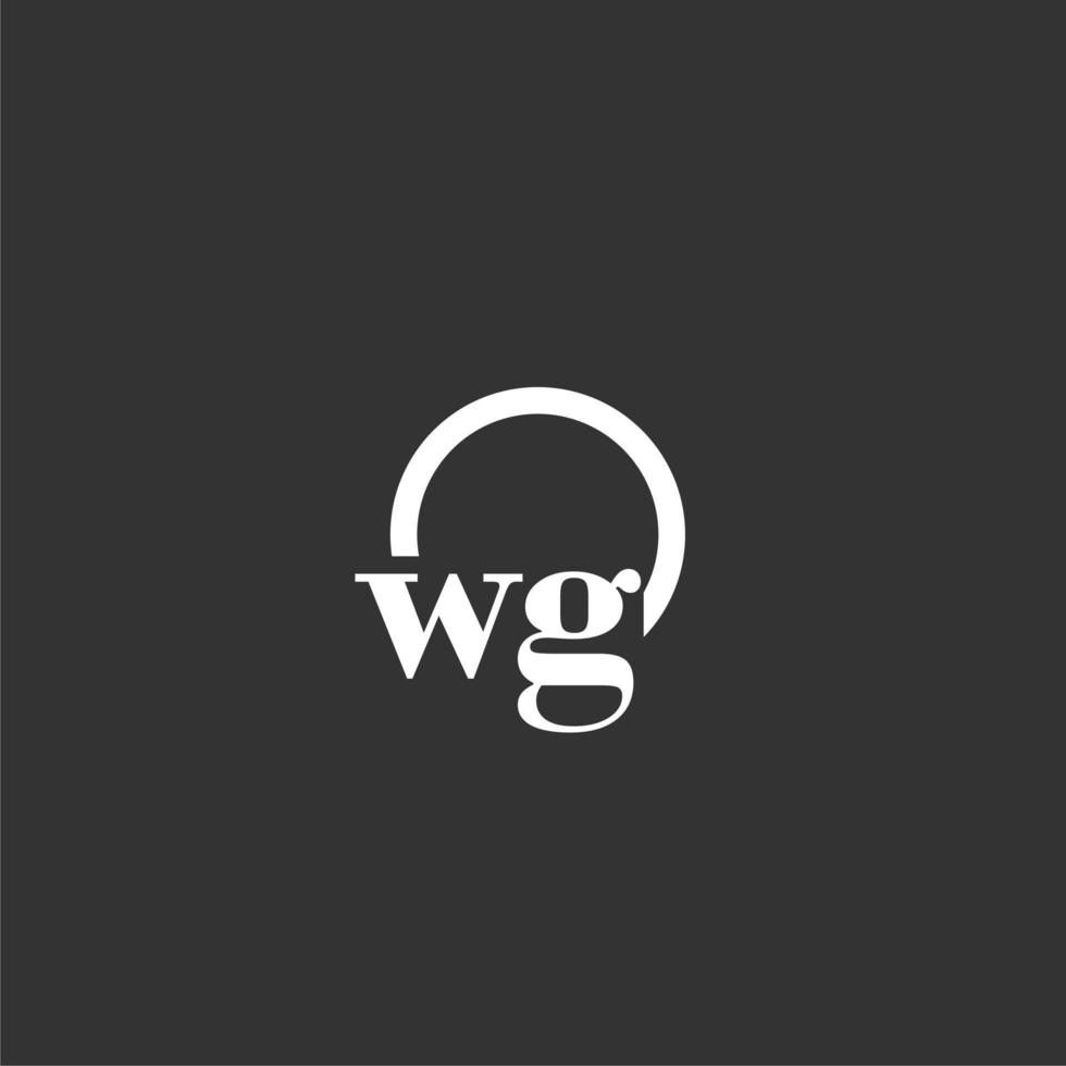 logotipo de monograma inicial wg com design de linha de círculo criativo vetor