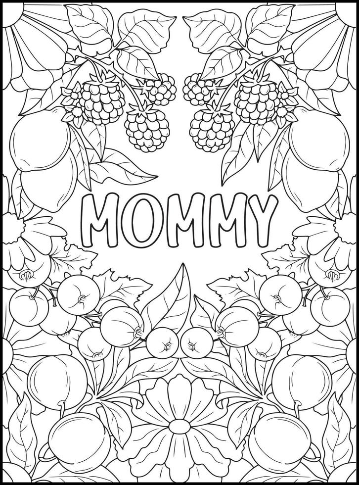 páginas para colorir adulto do dia das mães vetor