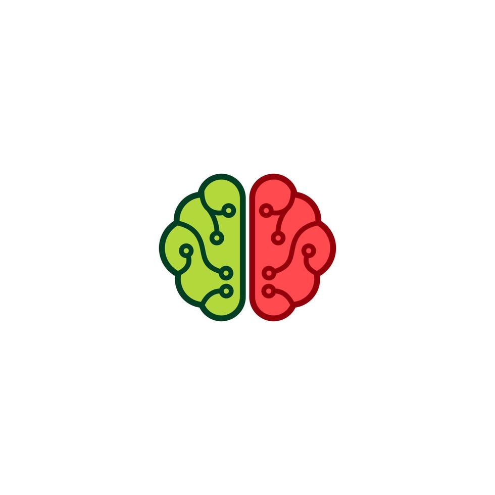 design de logotipo cerebral, lâmpada cerebral vetor
