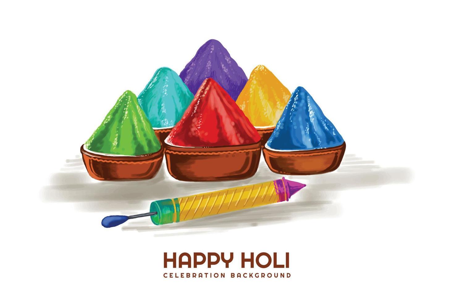 festival das cores celebração feliz holi cartão feriado fundo vetor