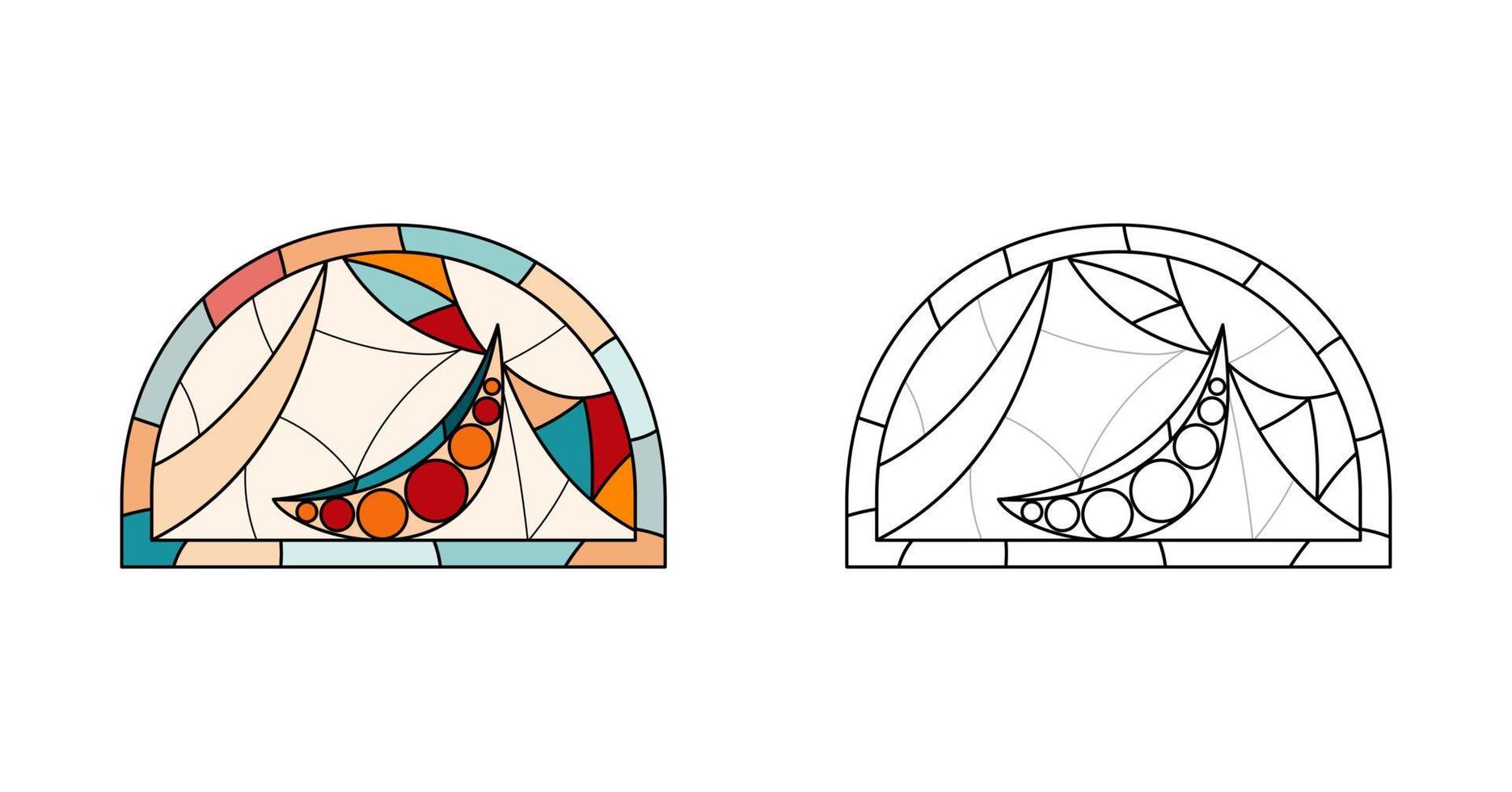 planilha de vitrais de igreja para desenho. vetor