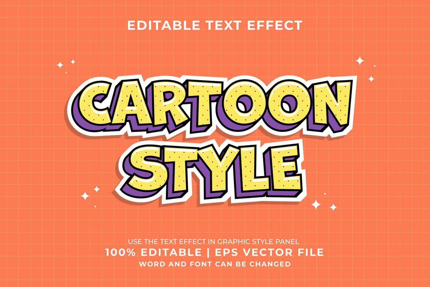 efeito de texto editável - vetor premium de estilo de modelo de desenho animado