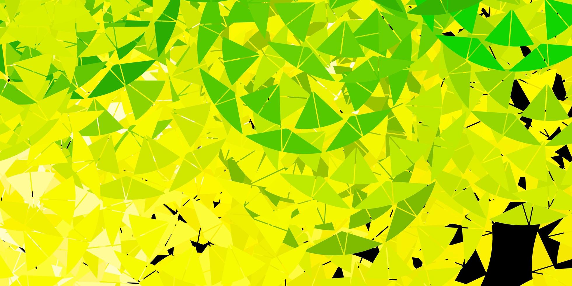 de fundo vector verde e amarelo claro com triângulos.