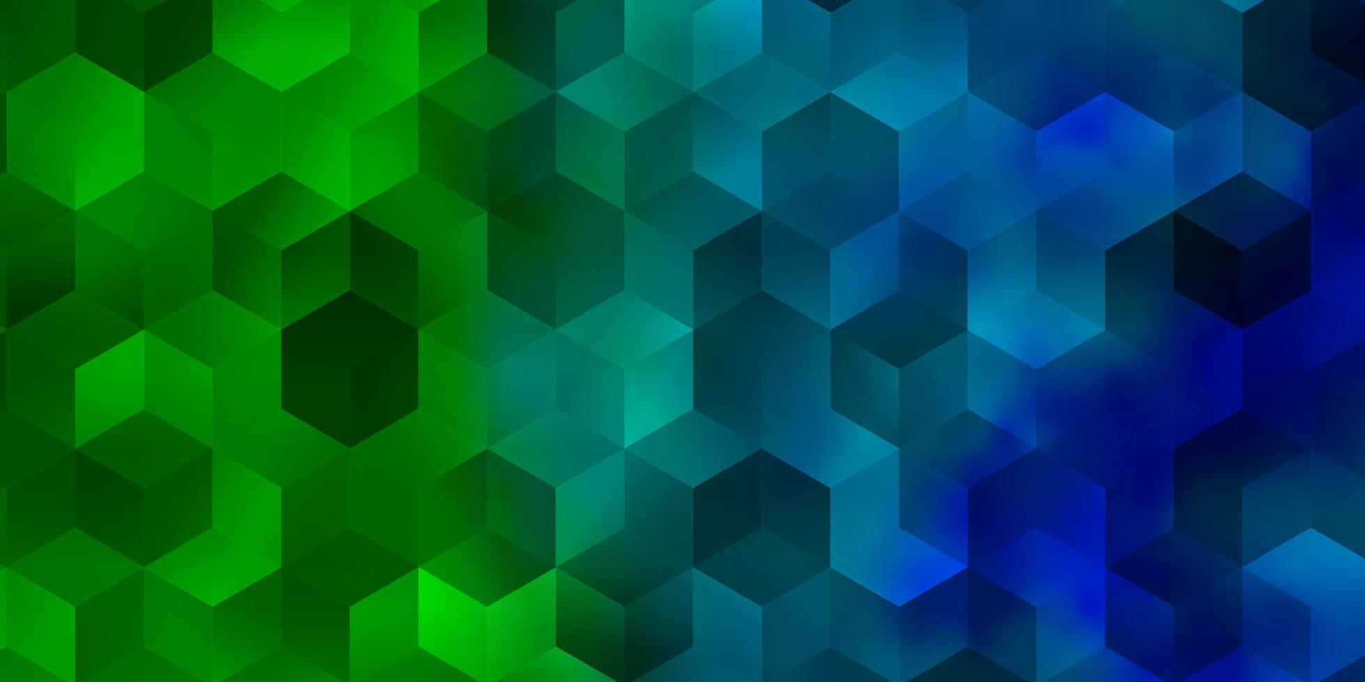 fundo vector azul e verde claro com conjunto de hexágonos.