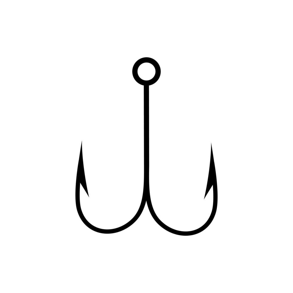 vetor de ícone de anzol de pesca. sinal de ilustração de pesca. símbolo de peixe ou logotipo.