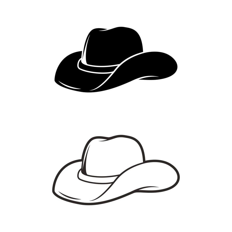 conjunto de vetores de ícone de chapéu de cowboy. coleção de sinais de ilustração oeste. símbolo ou logotipo do texas.