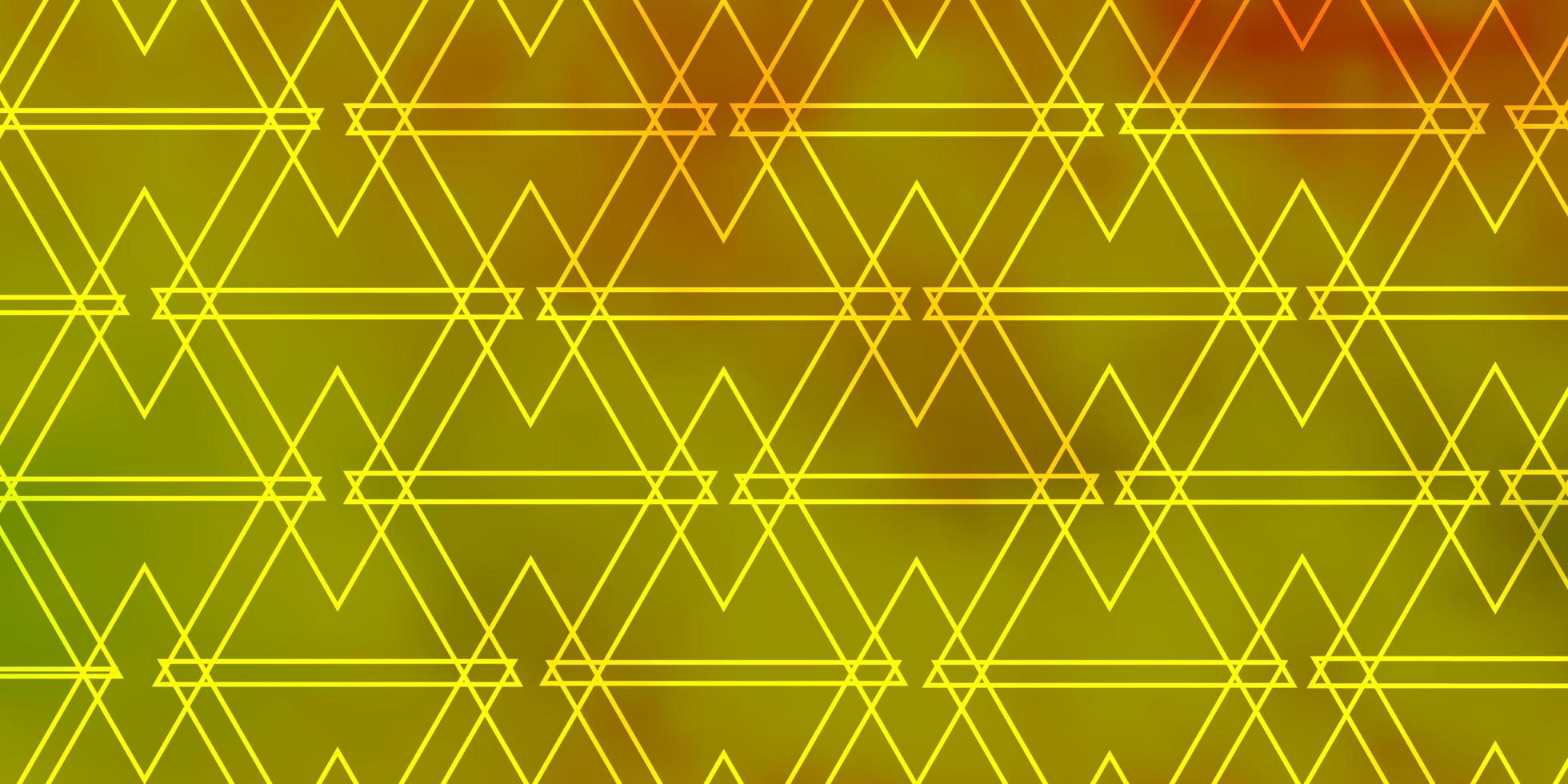 textura de vetor verde e amarelo claro com estilo triangular.