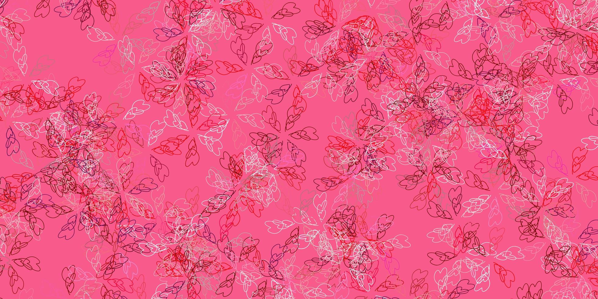fundo abstrato do vetor rosa claro, vermelho com folhas.