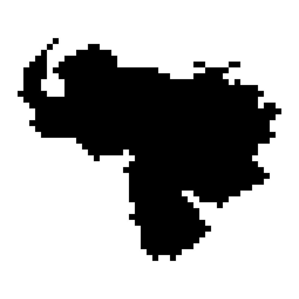 mapa de pixels da venezuela. ilustração vetorial. vetor