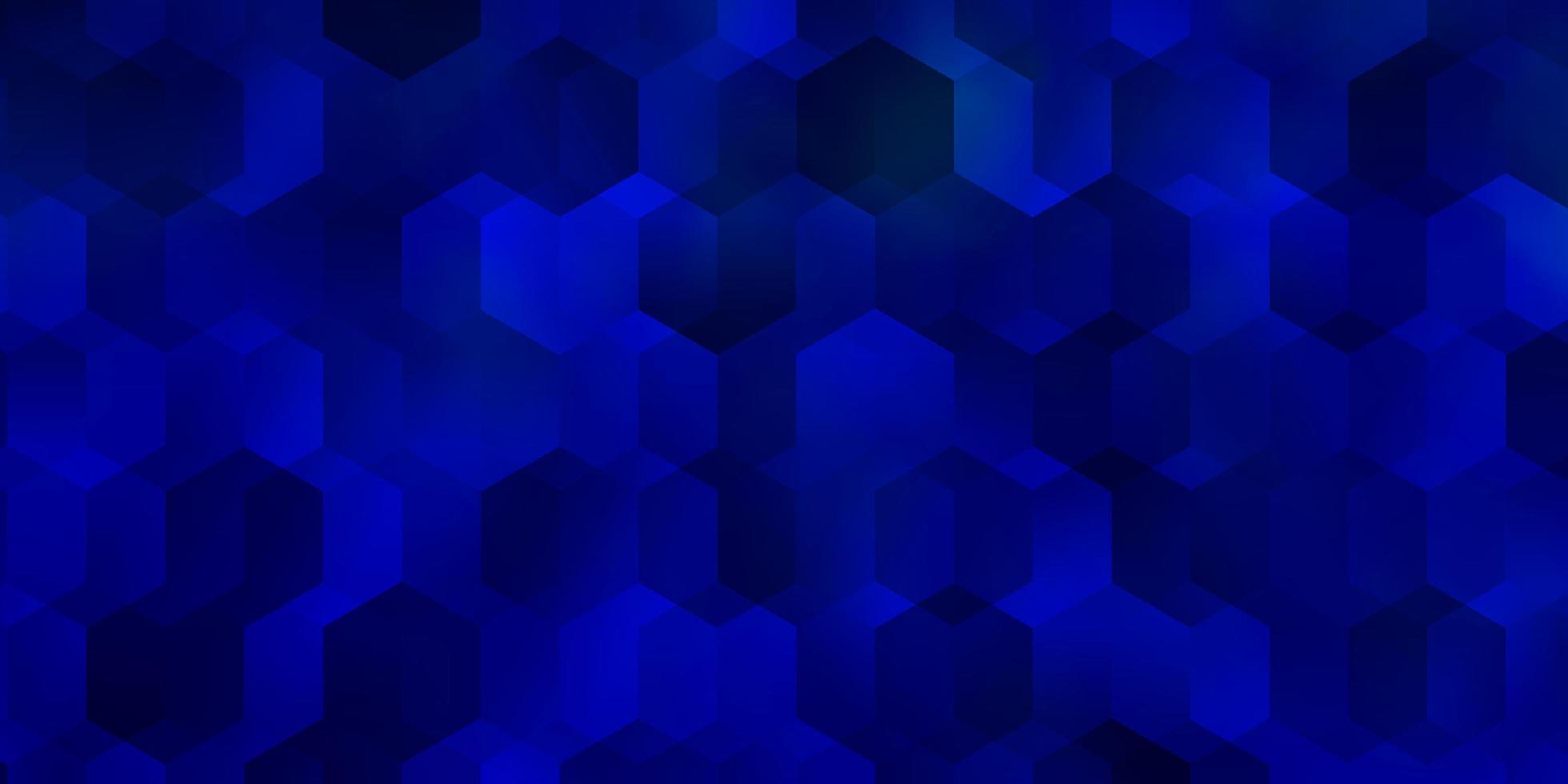 layout de vetor azul escuro com formas hexagonais.