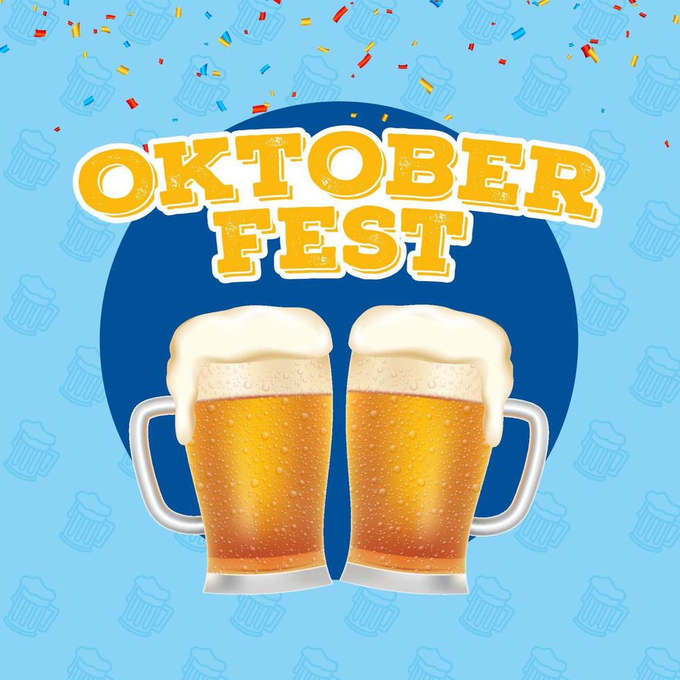 fundo de festival de cerveja oktoberfest desenhado à mão realista vetor