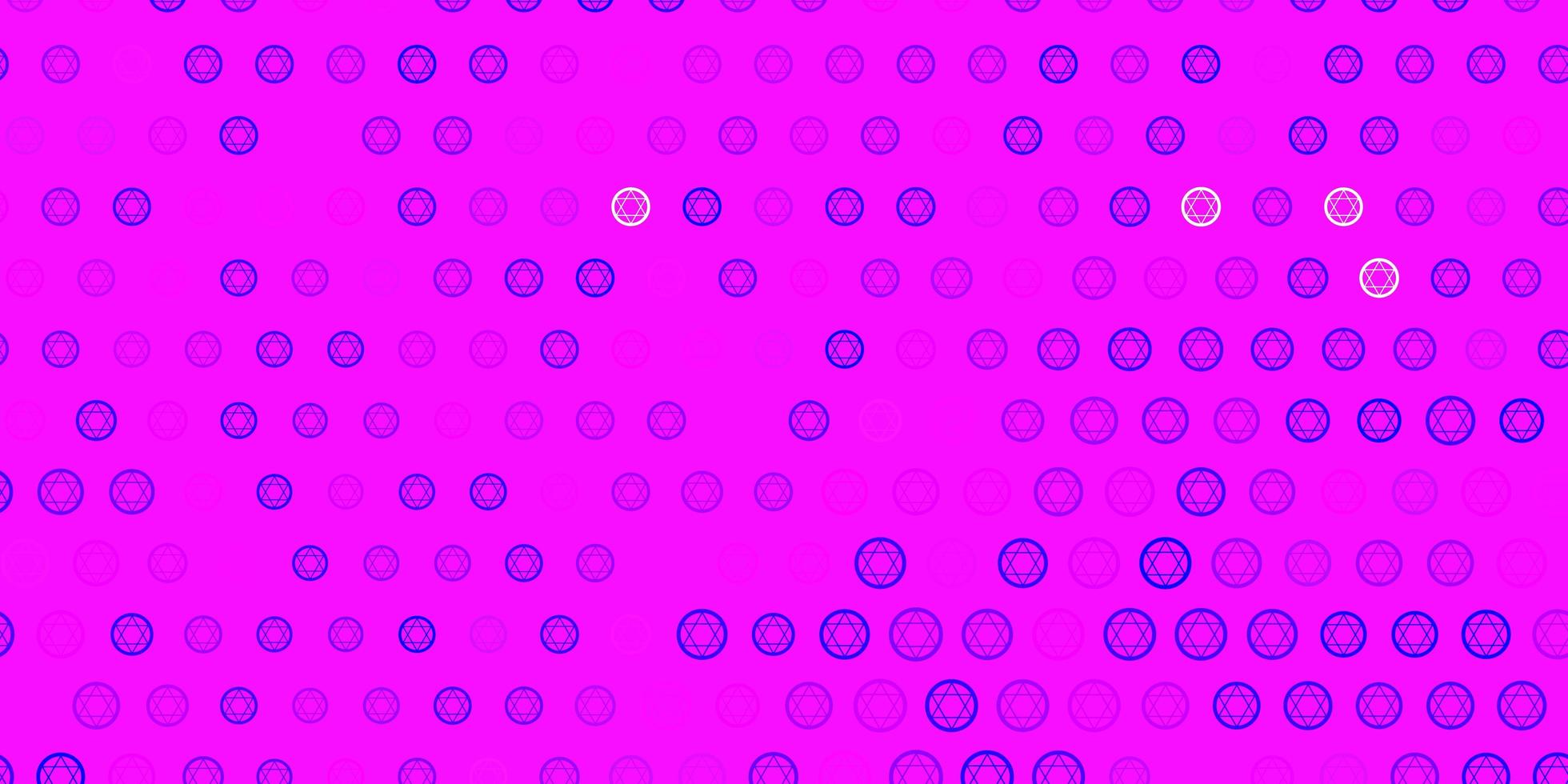 de fundo vector rosa claro, azul com símbolos ocultos.