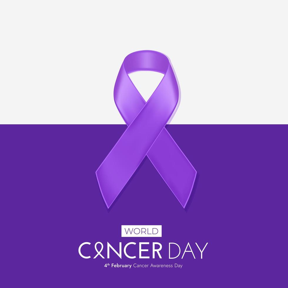 post de mídia social do dia mundial do câncer, 4 de fevereiro vetor