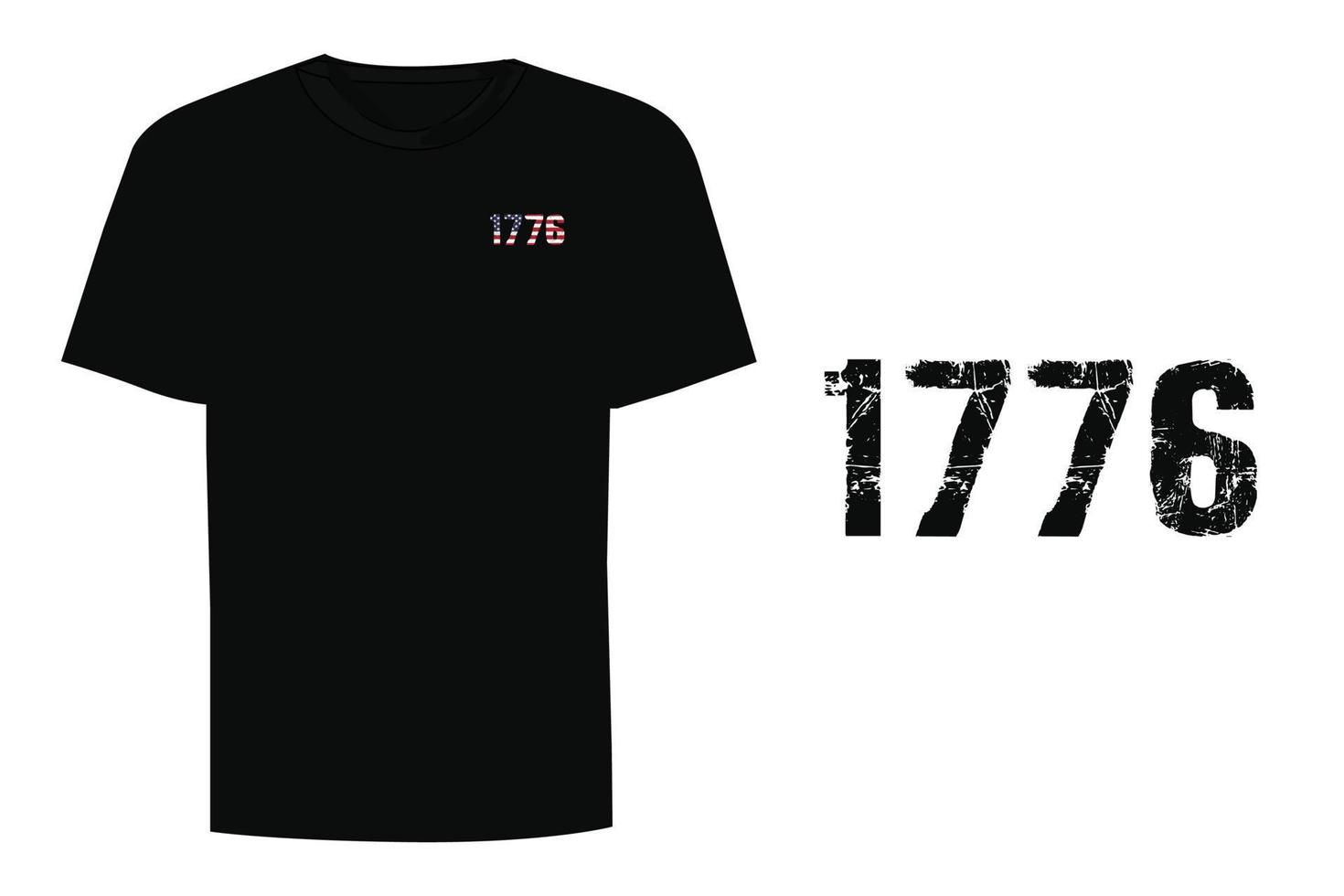 design de camiseta de bandeira americana de 1776 vetor
