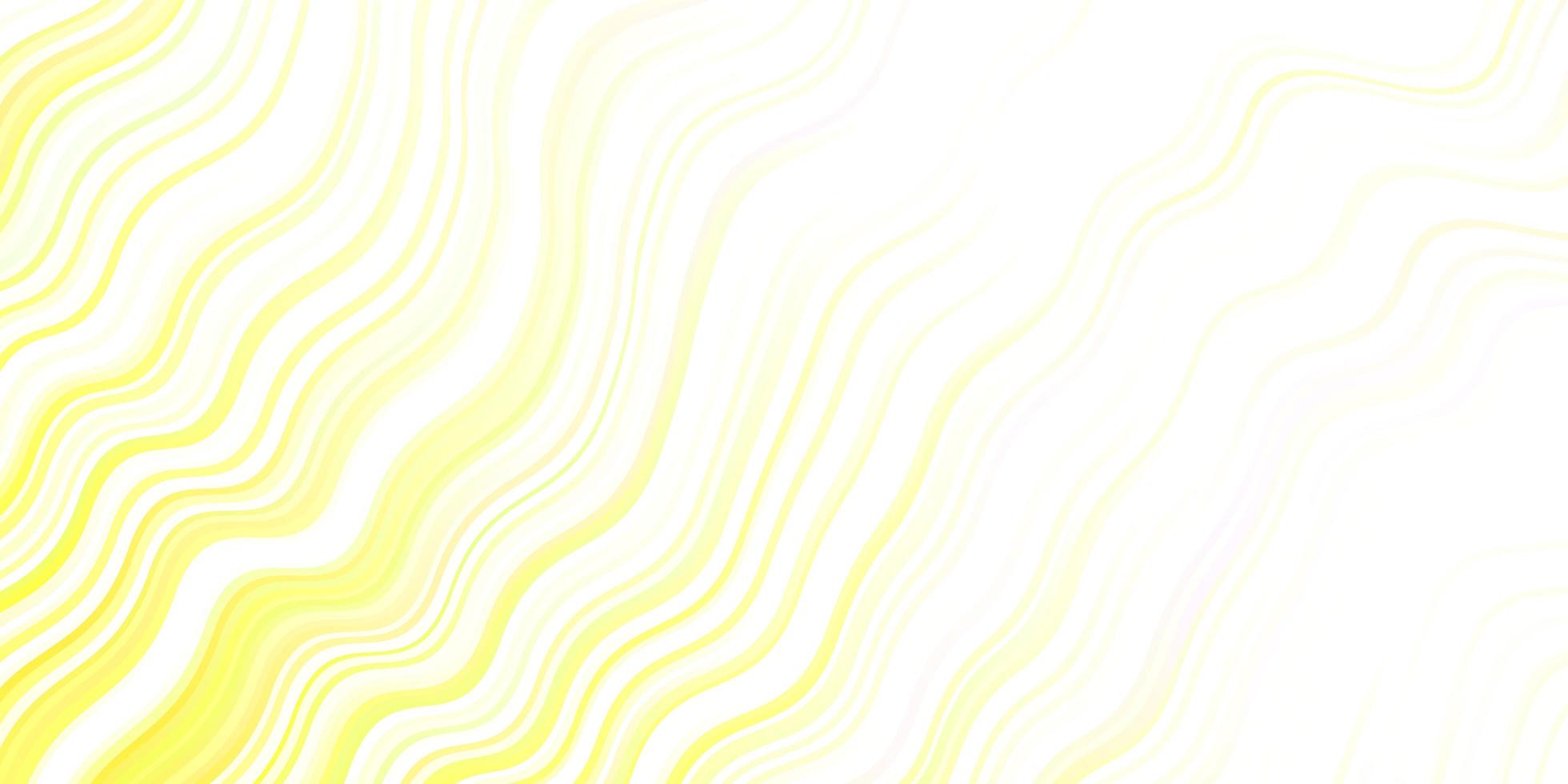 pano de fundo de vetor verde e amarelo claro com linhas curvas.