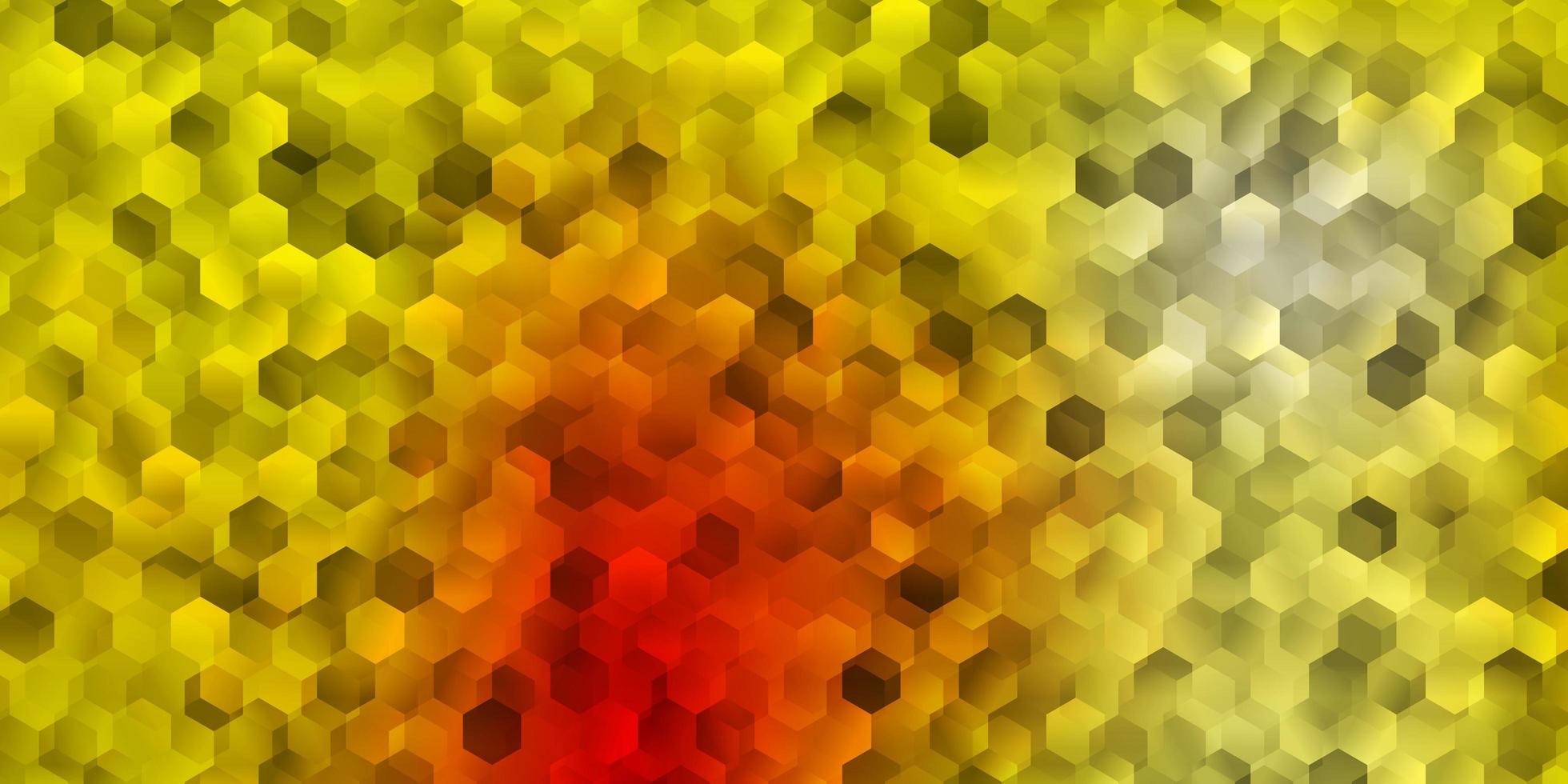 pano de fundo vector laranja claro com um lote de hexágonos.