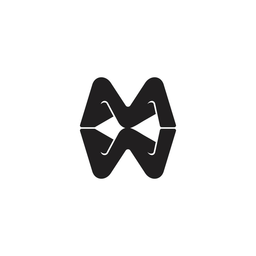 letra mw vetor de logotipo vinculado 3d