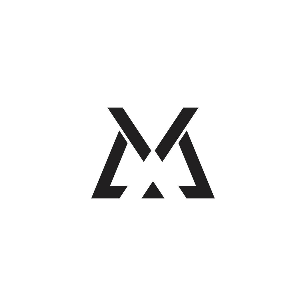 letra mk linha triângulo vetor de logotipo plano geométrico simples