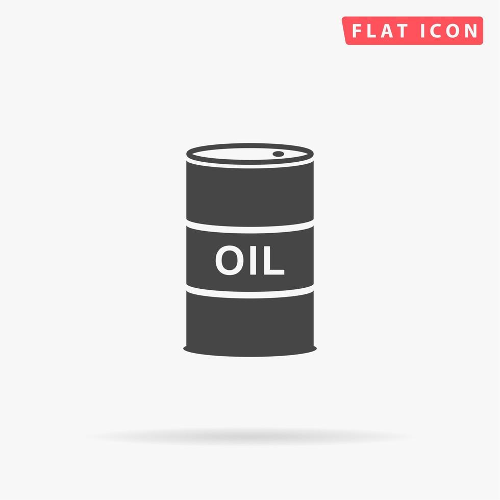 barris de petróleo. símbolo liso preto simples com sombra no fundo branco. pictograma de ilustração vetorial vetor