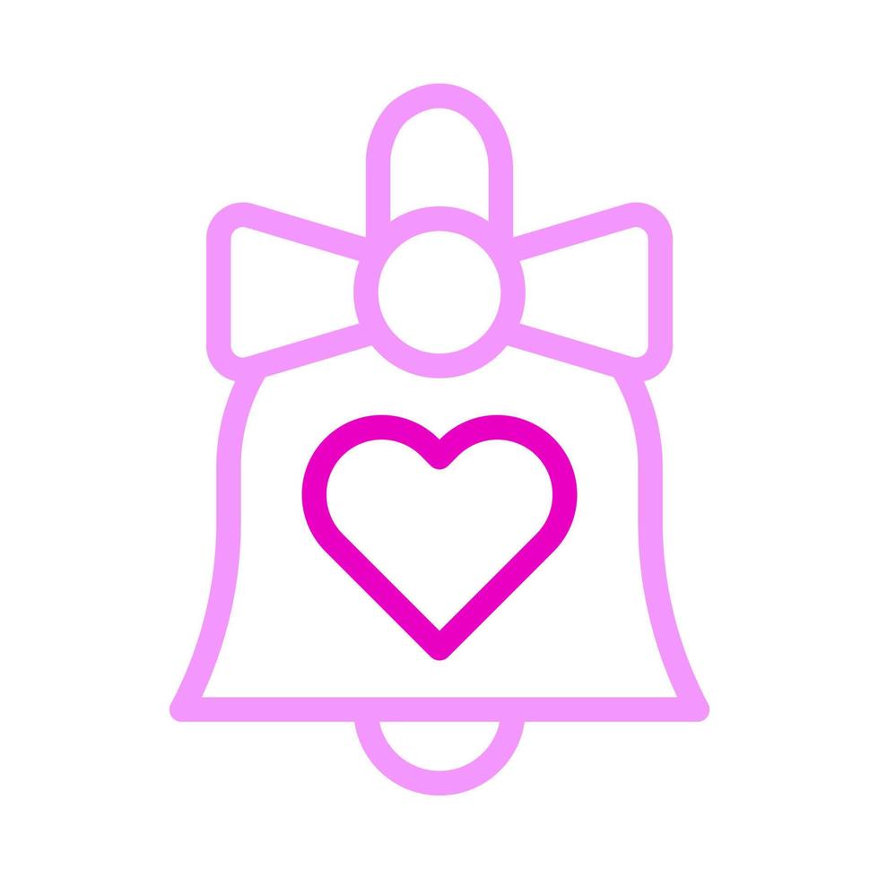 ícone de sino duocolor rosa estilo elemento de vetor de ilustração dos namorados e símbolo perfeito.