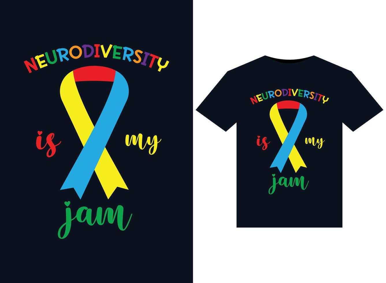 neurodiversity is my jam ilustrações para design de camisetas prontas para impressão vetor