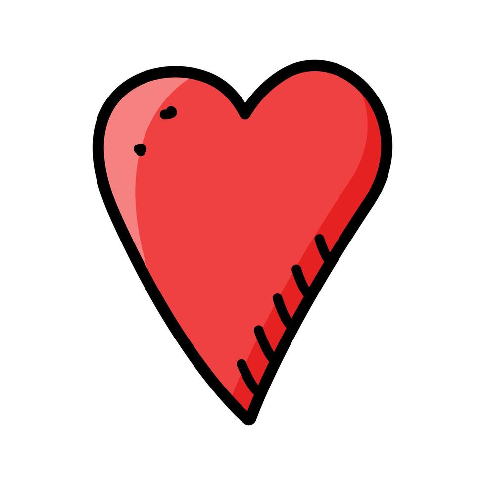 ilustração em vetor coração doodle. desenho de um coração é um símbolo de amor, dia dos namorados.