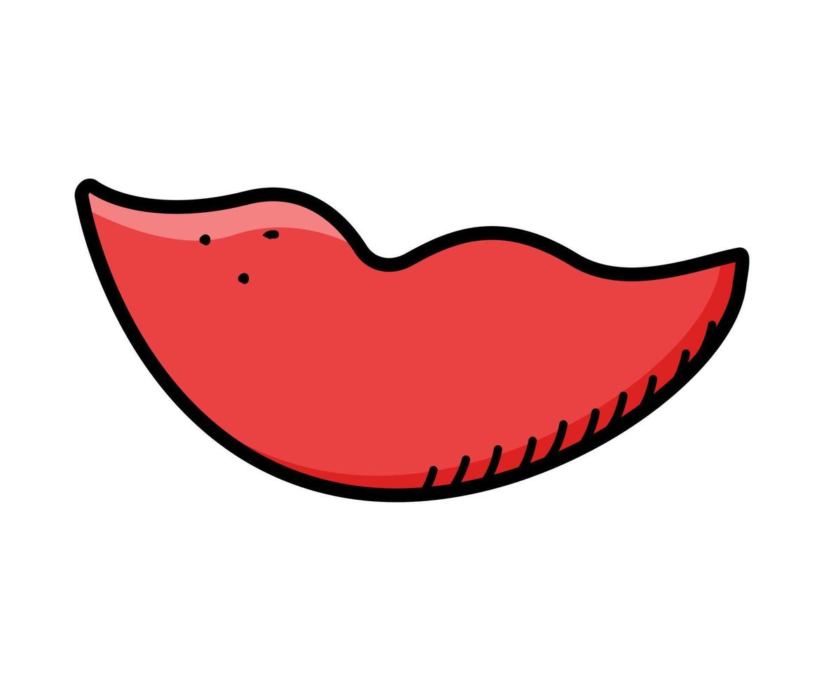 lábio ícone doodle ilustração vetorial beijo adesivo. vetor