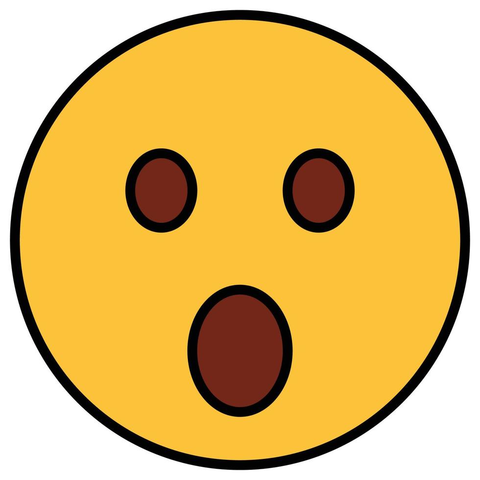 ícone de contorno de cor preenchida para rosto emoji. vetor