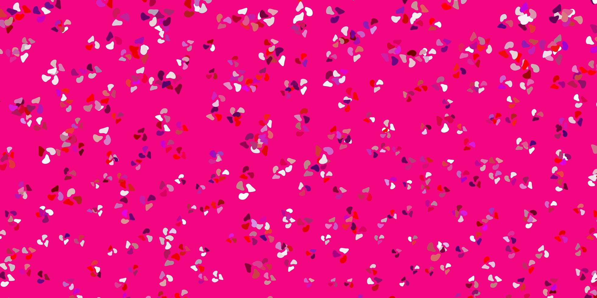 pano de fundo rosa claro, vermelho vector com formas caóticas.