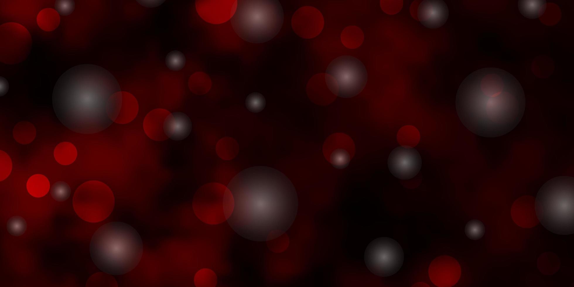 padrão de vetor vermelho escuro com círculos, estrelas.