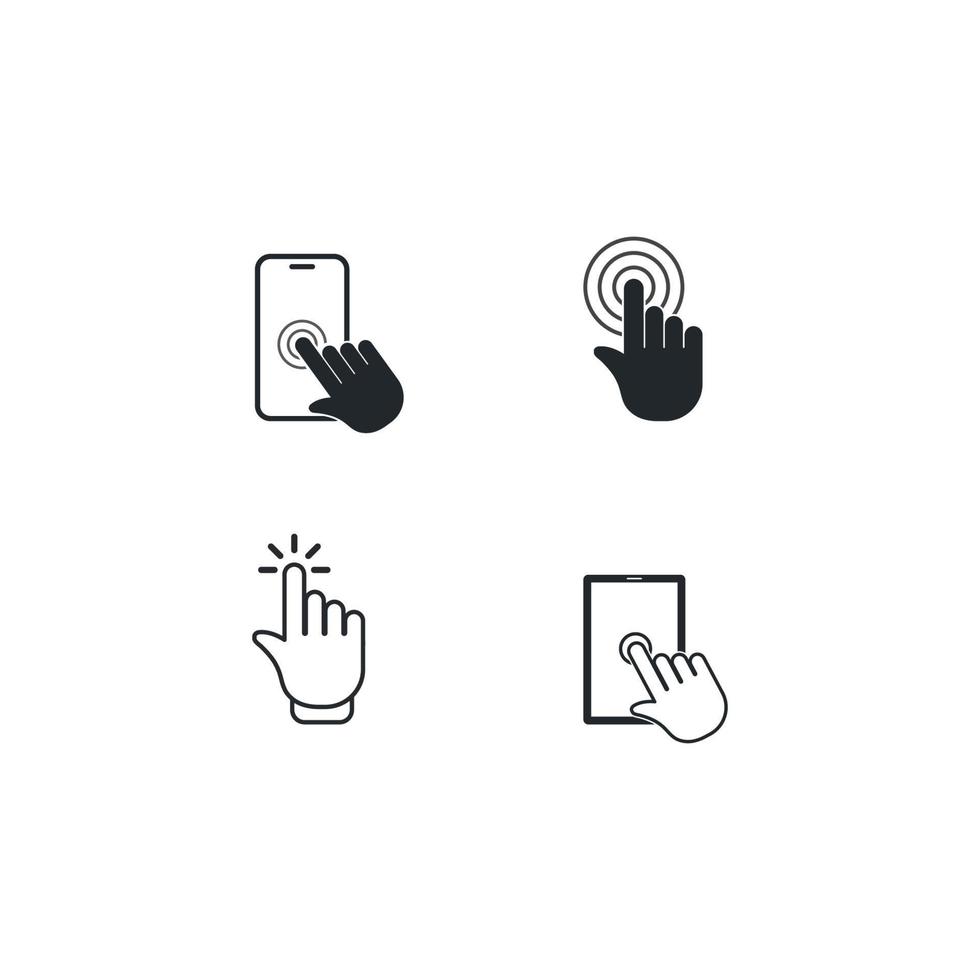ilustração de ícone vetorial de clique com uma mão vetor