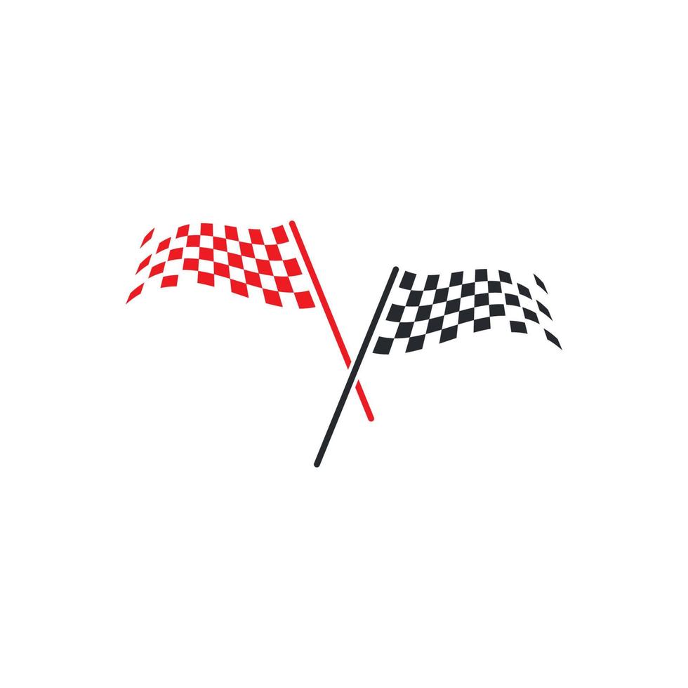 ícone da bandeira de corrida, logotipo da bandeira de corrida de design simples vetor