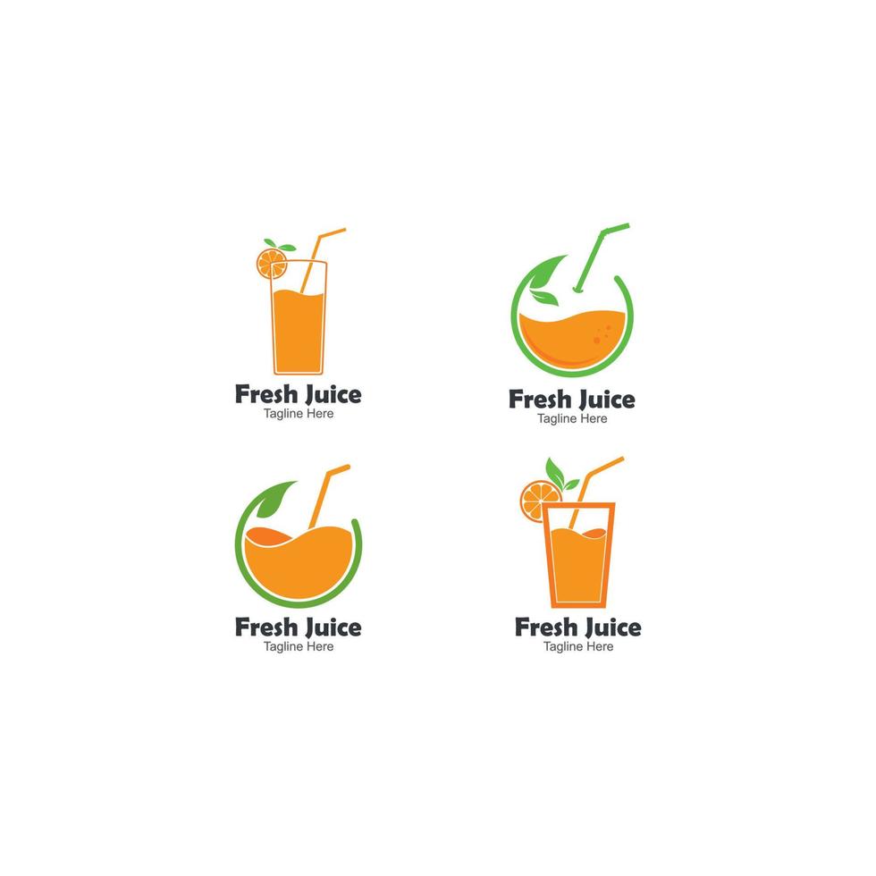 modelo de vetor de ícone de logotipo de suco de laranja