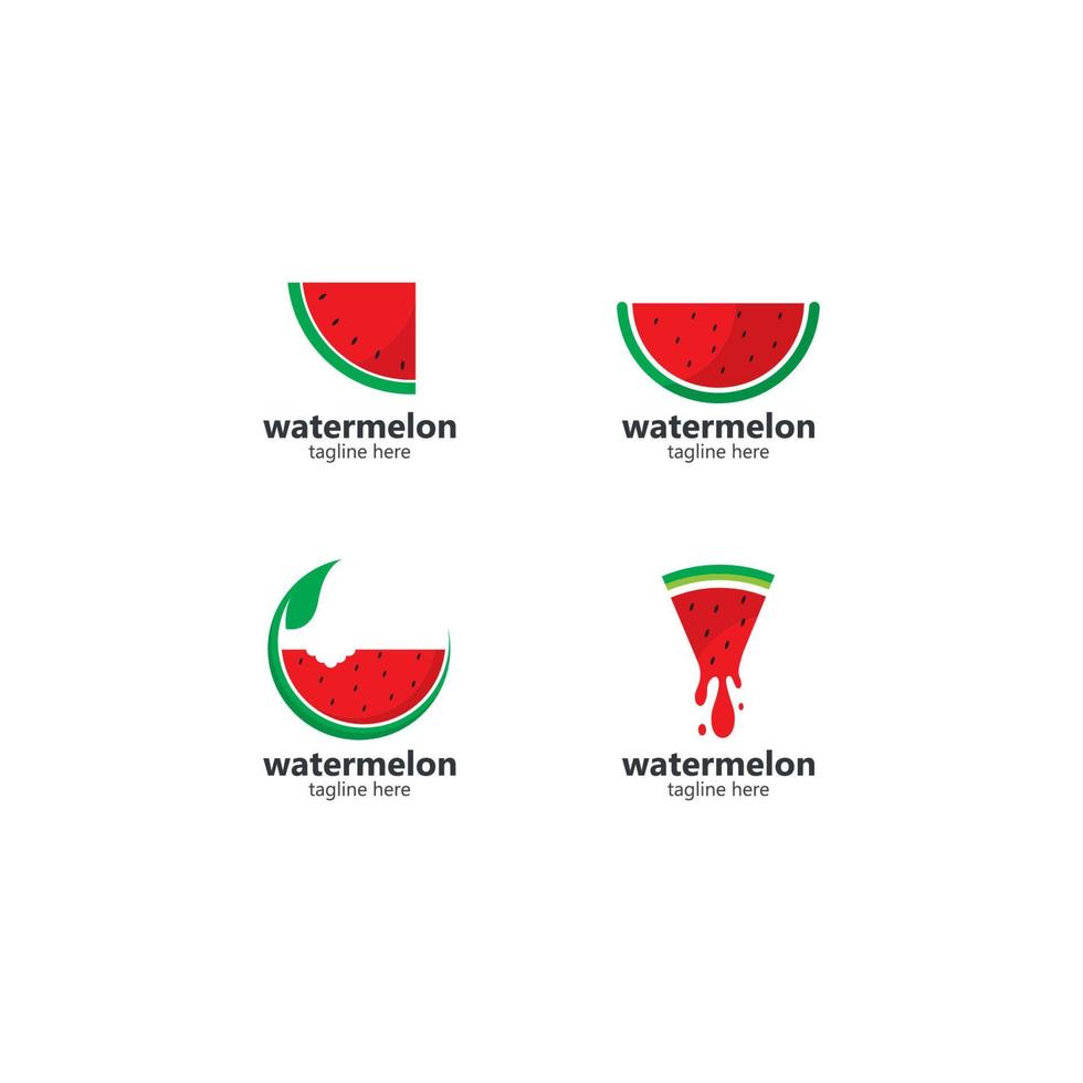 conceito de ícone de vetor de logotipo de melancia