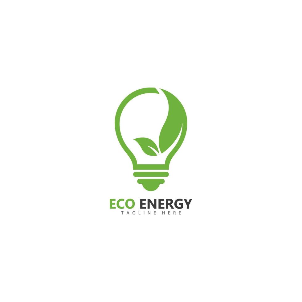 ilustração de ícone vetorial de modelo de logotipo de energia ecológica vetor