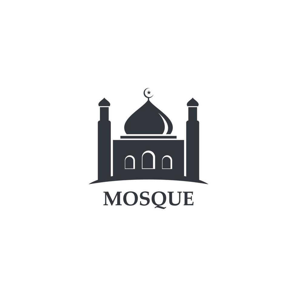 design de ilustração vetorial de ícone muçulmano de mesquita vetor