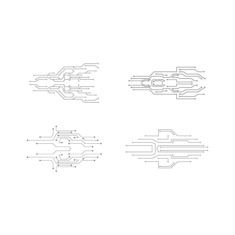 vetor de ilustração de modelo de logotipo de tecnologia de circuito